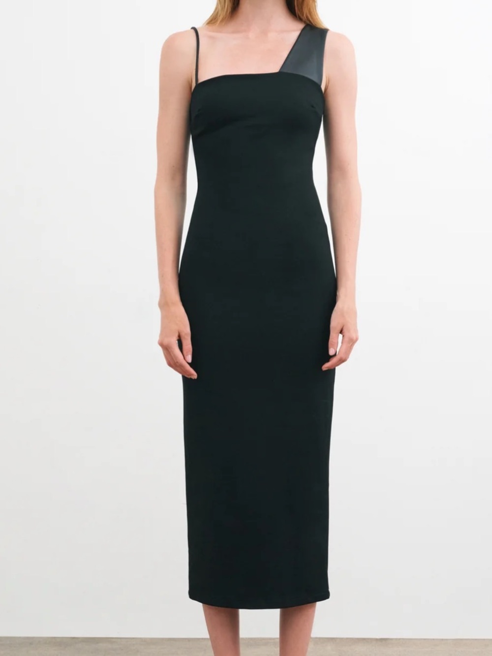 Marcella NWT Nina elanant Black Cross-Strap Midi Dress size M